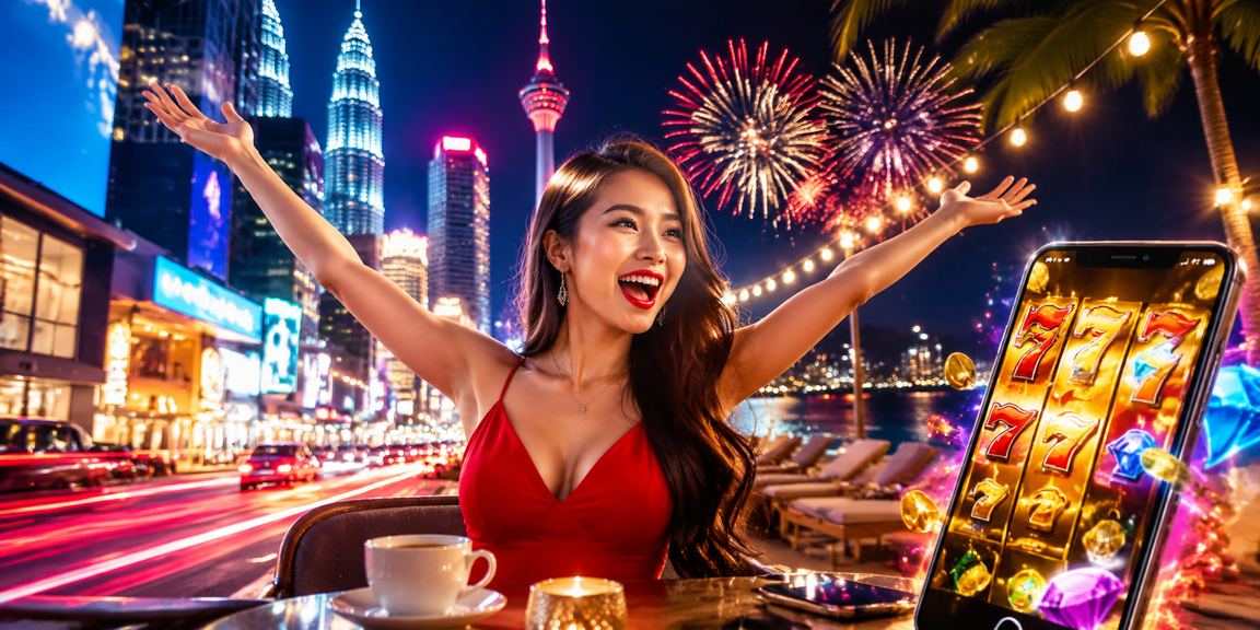 Permainan slot kasino 248 dimainkan melalui telefon pintar di Kuala Lumpur